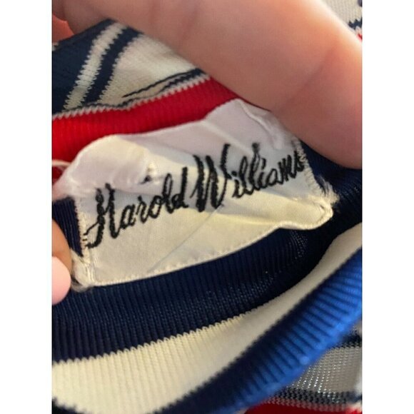 Vintage Harold Williams  Striped Nautical Tennis Casual Dress w Pleated Skirt M - Picture 5 of 5